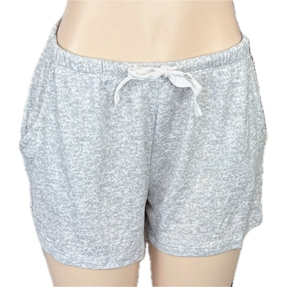 C&C California Womens 2 Pack Super Soft Lounge Shorts Blue Palm Grey Heather XL